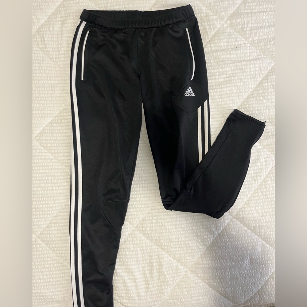 Adidas Black Joggers with Three-Stripe Design